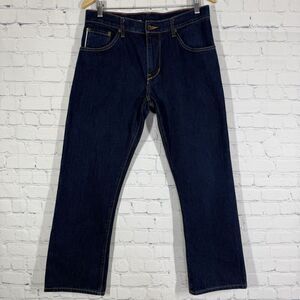 Raleigh Denim Jeans Men 33 (32X27.5) Cone Denim White Oak Dark Blue Cotton Work